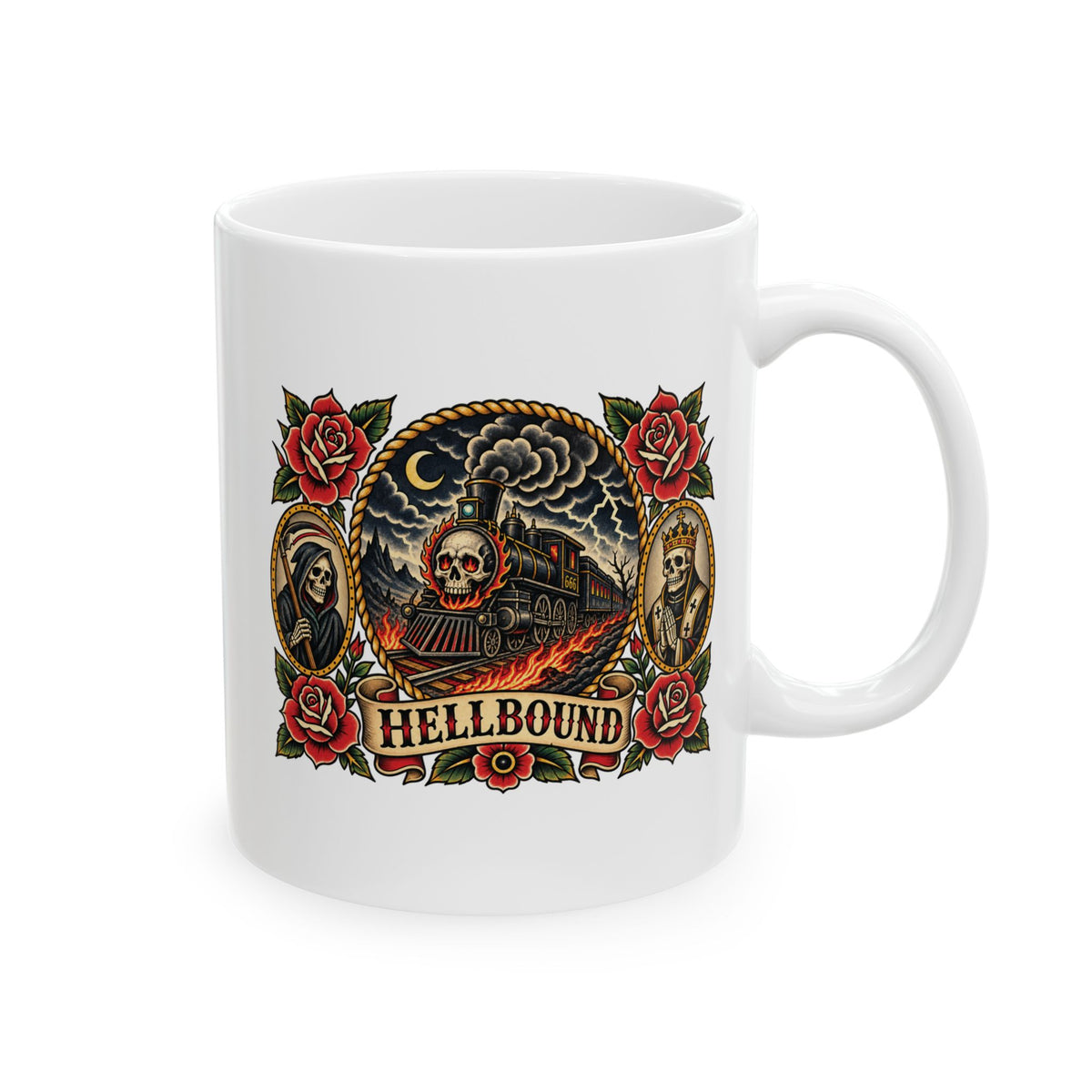 Hellbound Train Tattoo Flash Coffee Mug (11oz & 15oz)