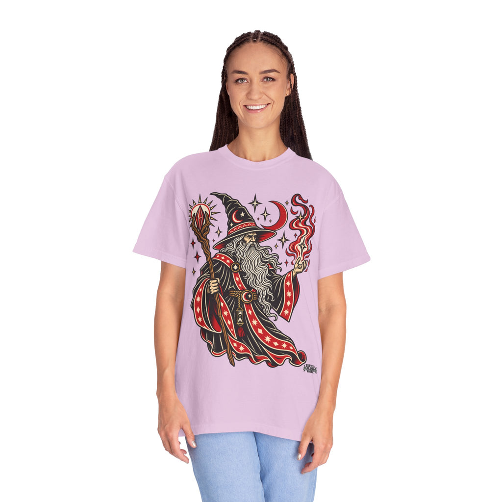 Fire Wizard Tattoo Flash T Shirt