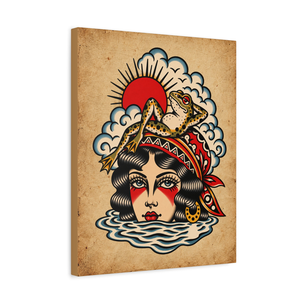 Lady of The Lake Tattoo Flash Canvas Wall Art