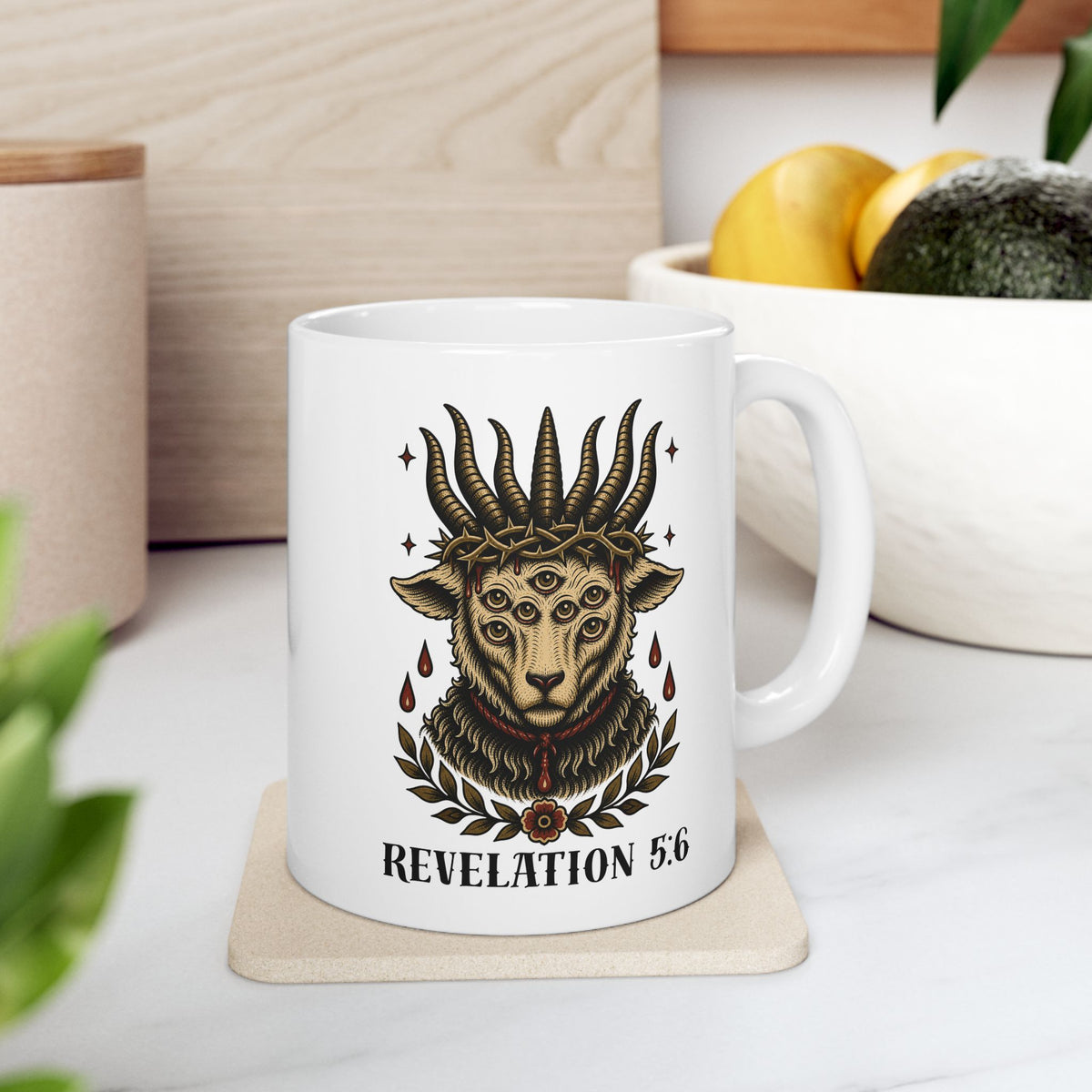 Revelation 5:6 Sacrificial Lamb Ceramic Coffee Mug