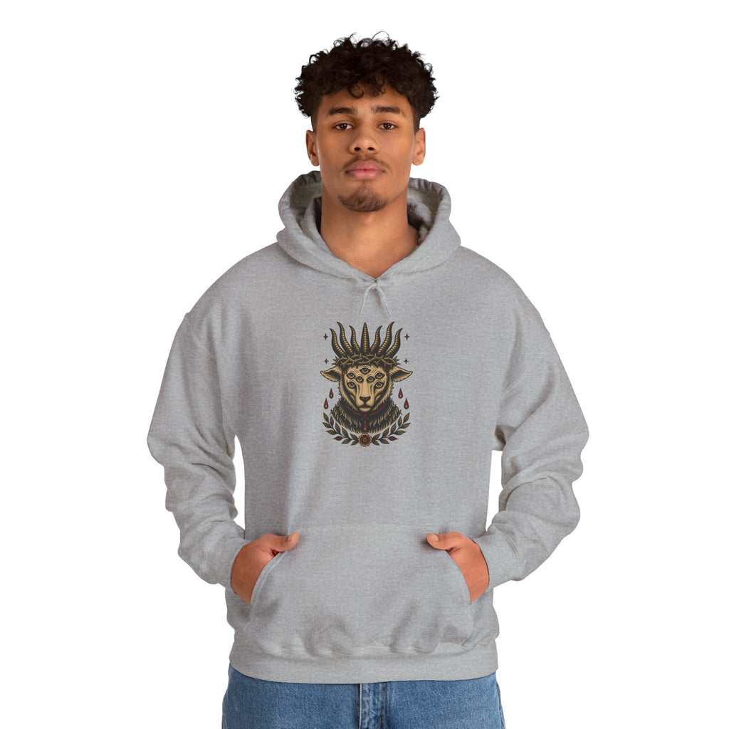 Sacrificial Lamb Hoodie with Revelation 5:6 Scripture Back Print