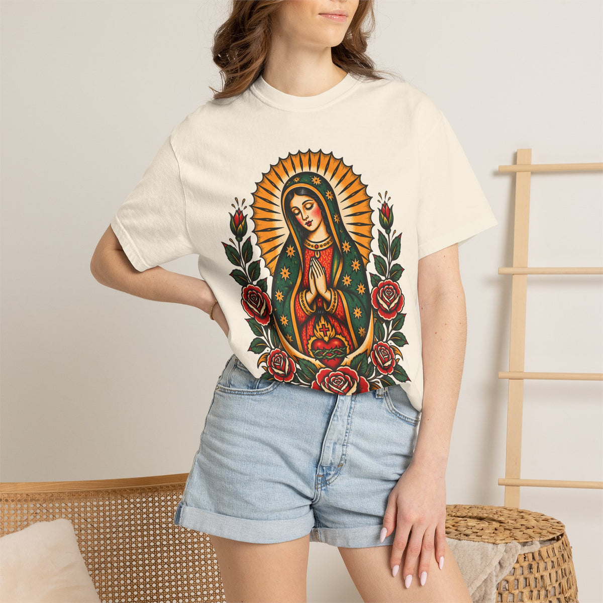 Our Lady of Guadalupe Tattoo Flash T-Shirt