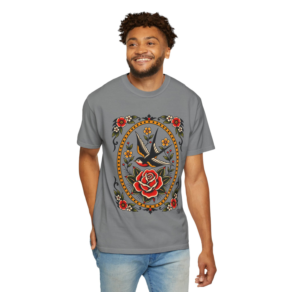 Swallow & Rose Tattoo Flash T-Shirt