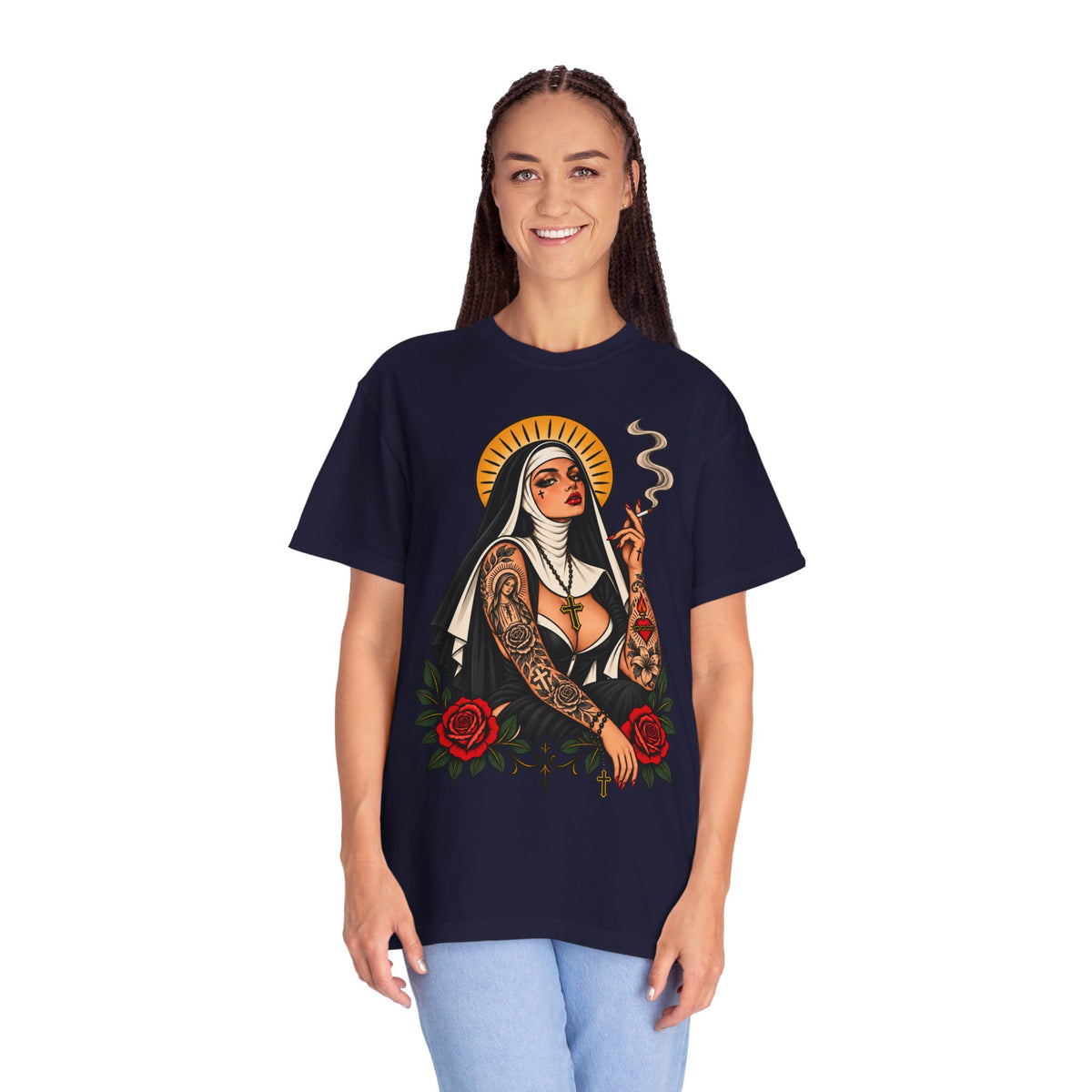 Rebel Nun Tattoo Flash T-Shirt