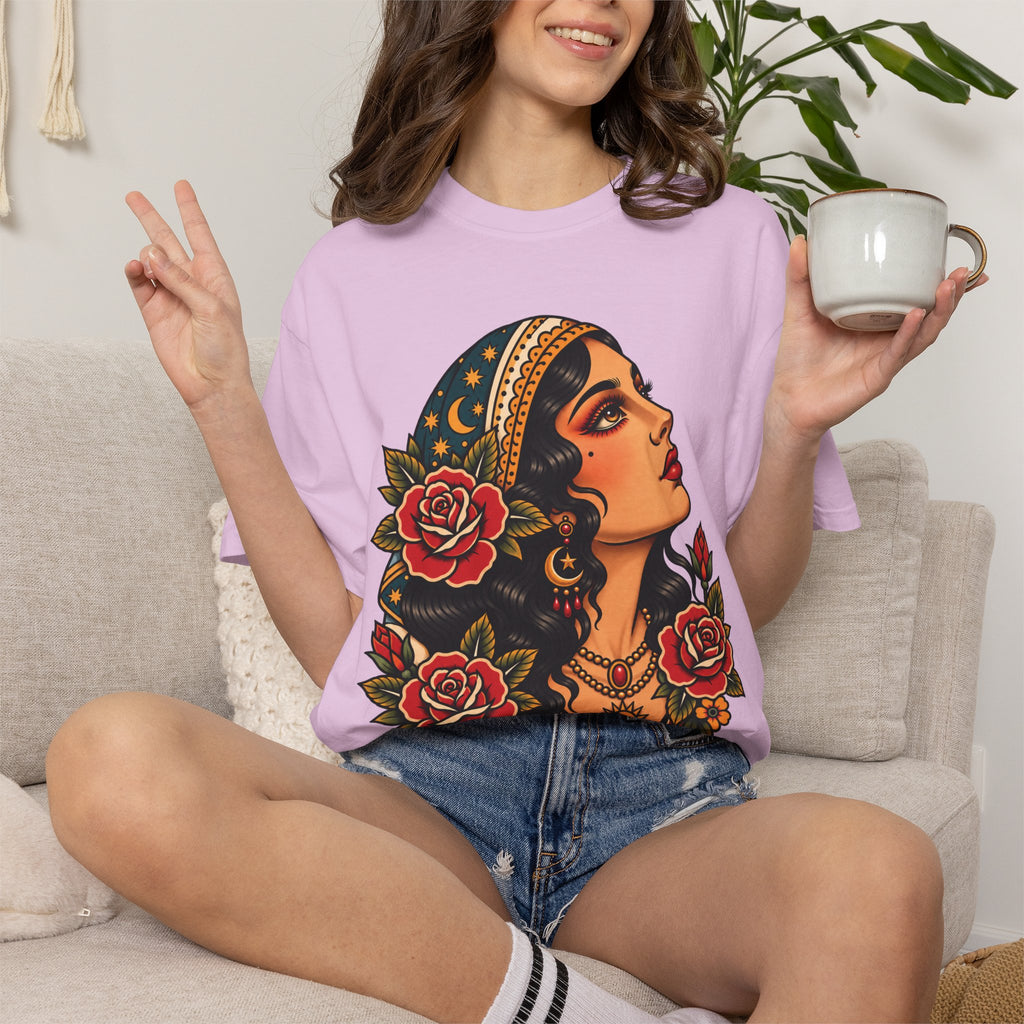 Gypsy Woman Tattoo Flash Sheet T-Shirt