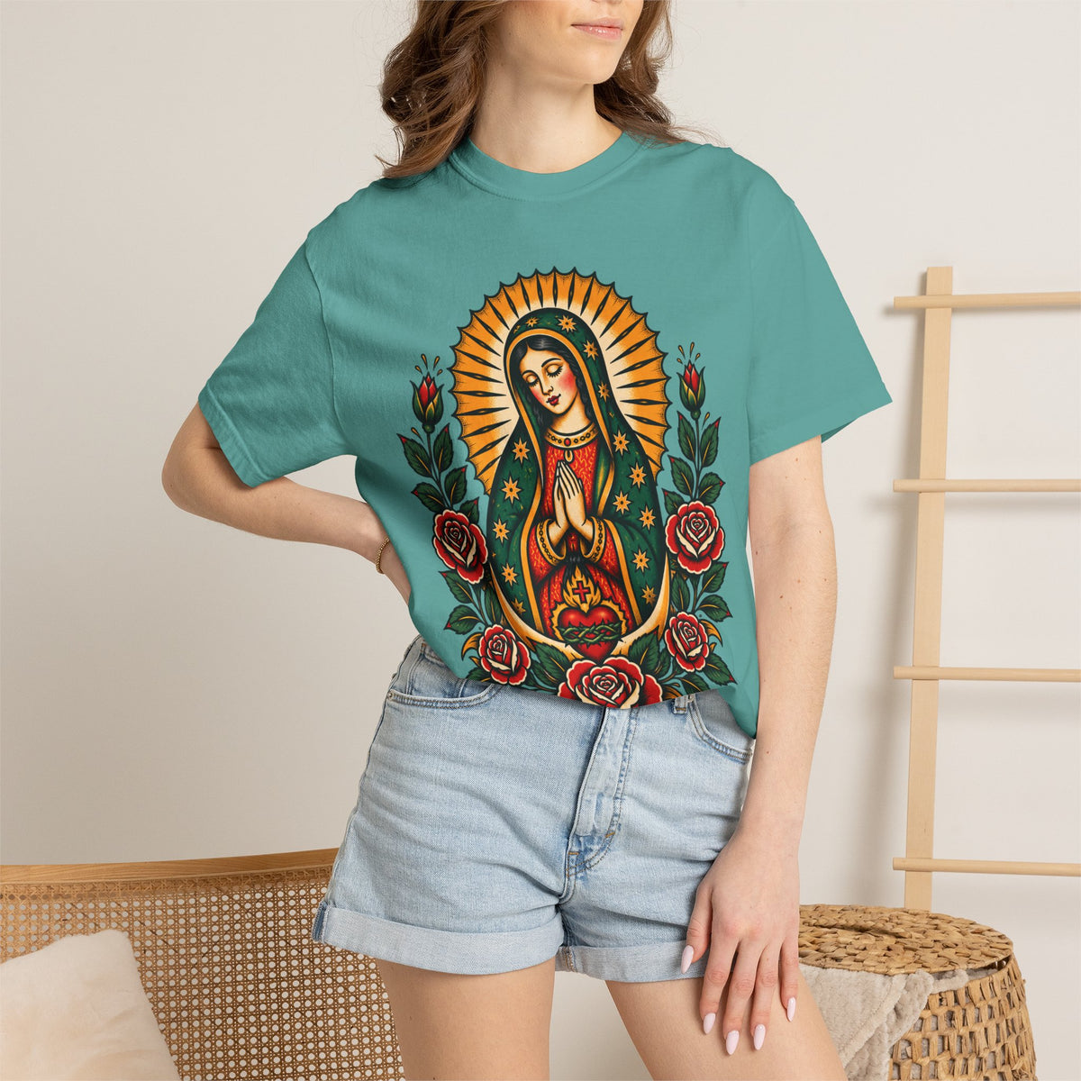 Our Lady of Guadalupe Tattoo Flash T-Shirt