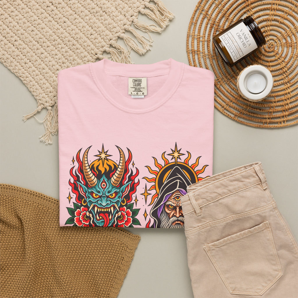 Wizard, Oni and Skull Tattoo Flash T-Shirt