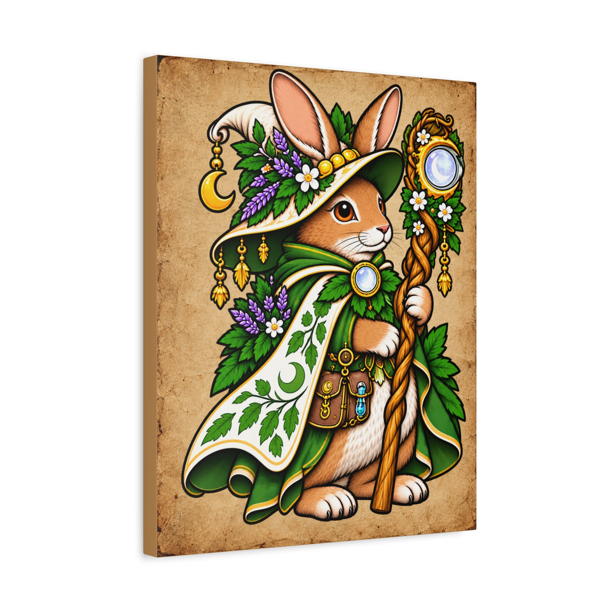 Rabbit Wizard Tattoo Flash Wall Art