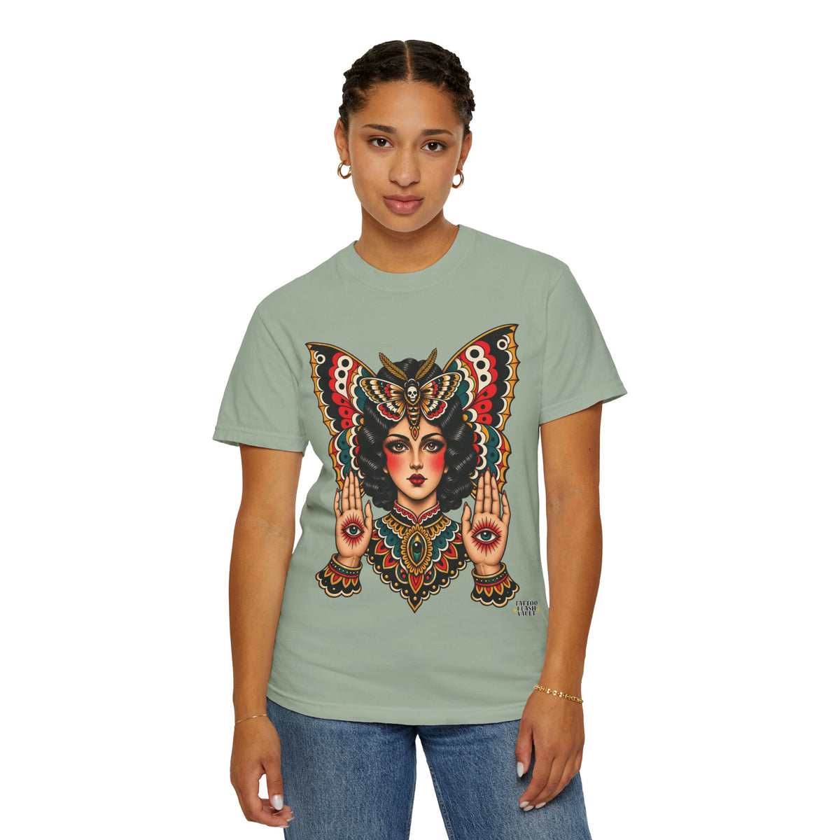 Gypsy Moth Woman Tattoo Flash Sheet T-Shirt