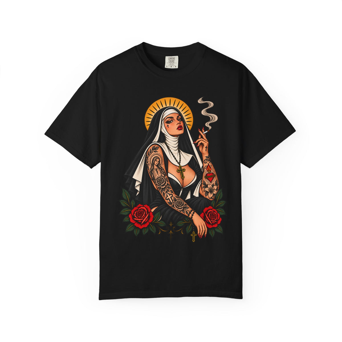 Rebel Nun Tattoo Flash T-Shirt