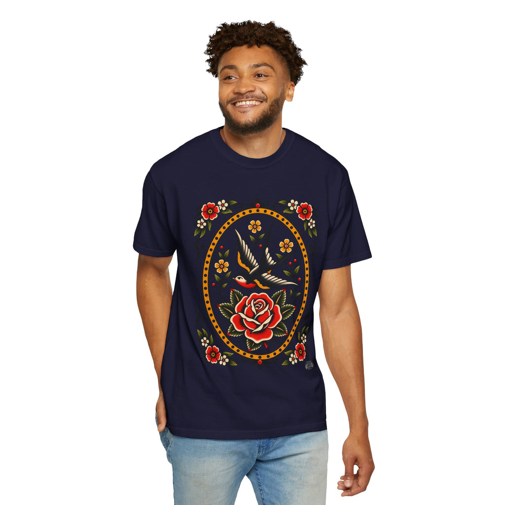 Swallow & Rose Tattoo Flash T-Shirt