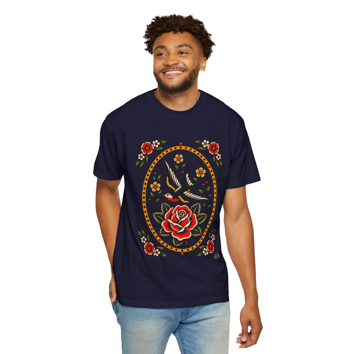 Swallow & Rose Tattoo Flash T-Shirt