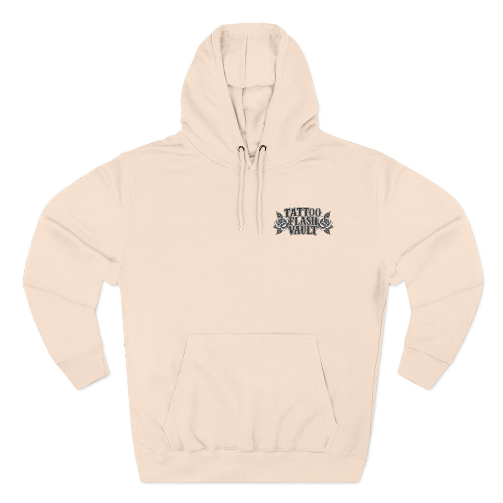 Psilocybin Mushroom Wizard Tattoo Flash Pullover Hoodie (Back Design)