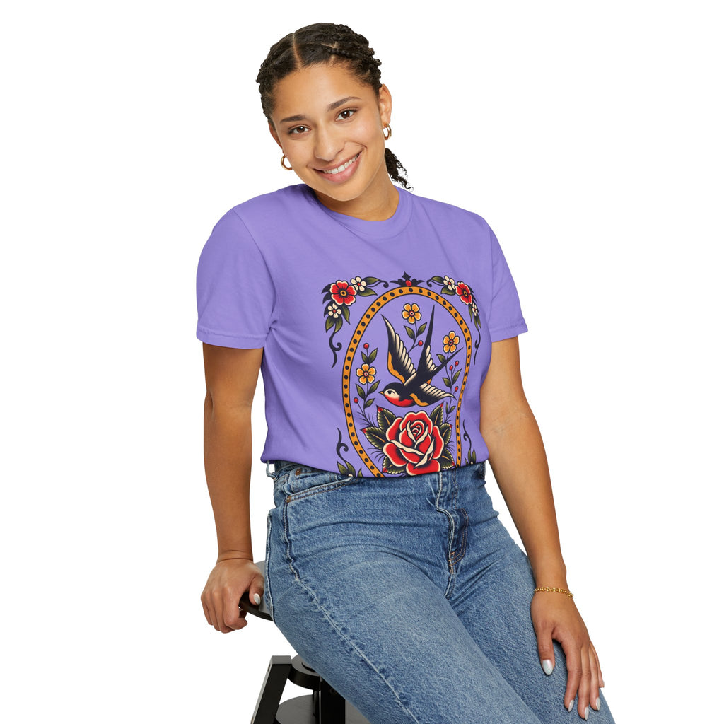 Swallow & Rose Tattoo Flash T-Shirt