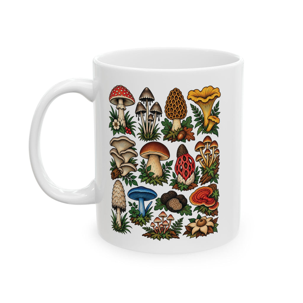 Mushroom Tattoo Flash Ceramic Coffee Mug (11oz, 15oz)
