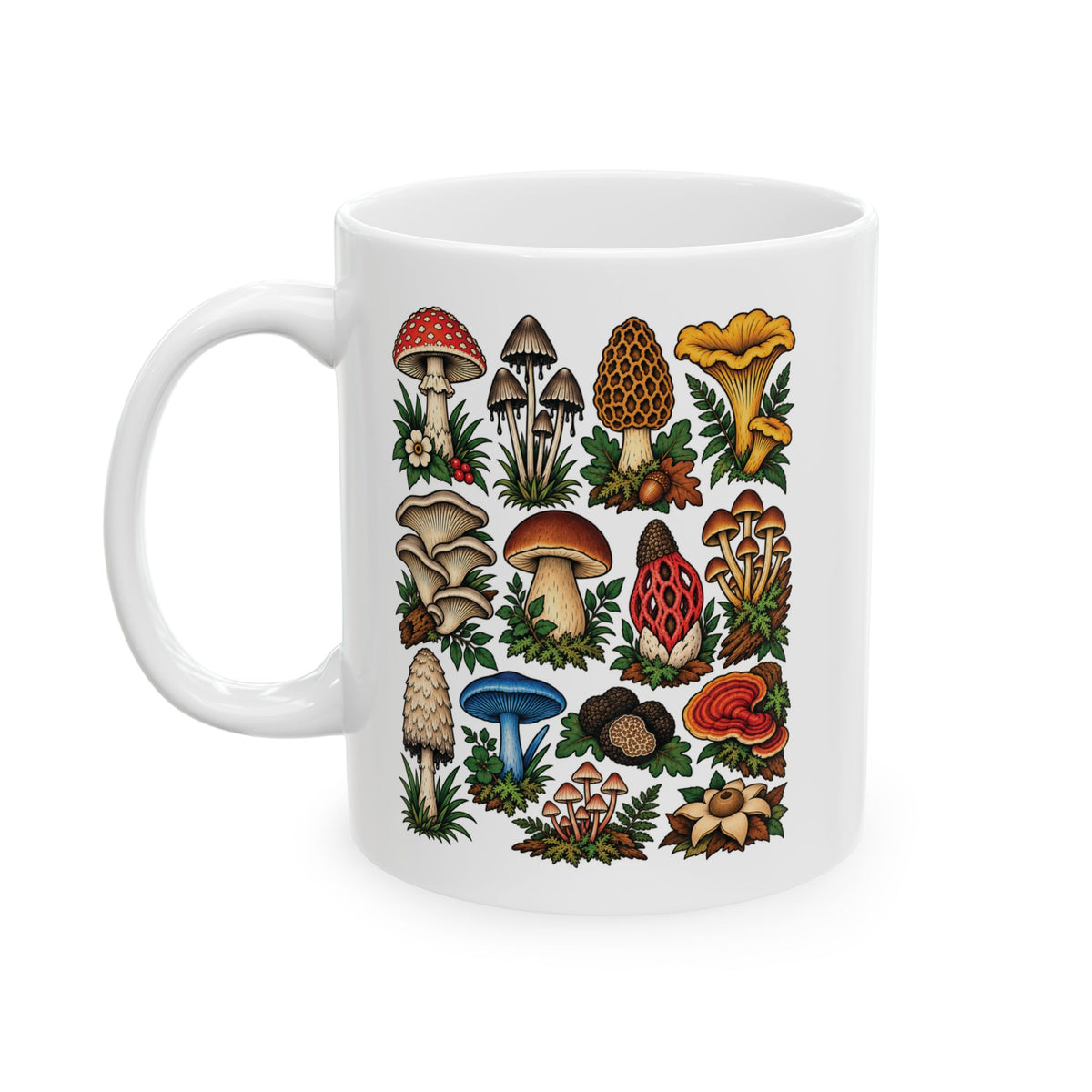 Mushroom Tattoo Flash Ceramic Coffee Mug (11oz, 15oz)