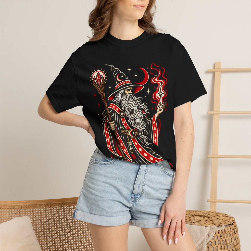 Fire Wizard Tattoo Flash T Shirt