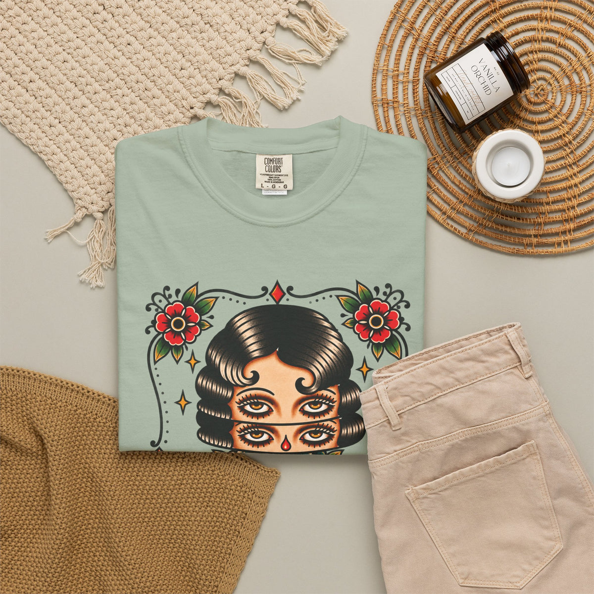 Floral Surrealism Tattoo Flash Sheet T-Shirt