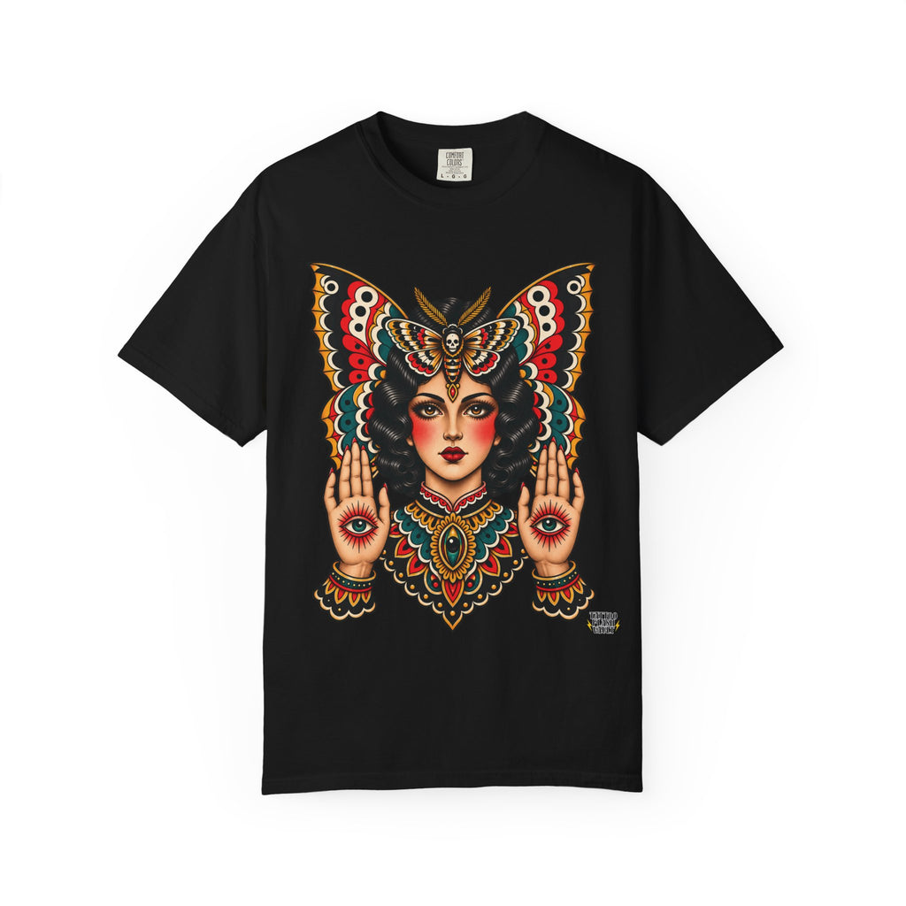 Gypsy Moth Woman Tattoo Flash Sheet T-Shirt