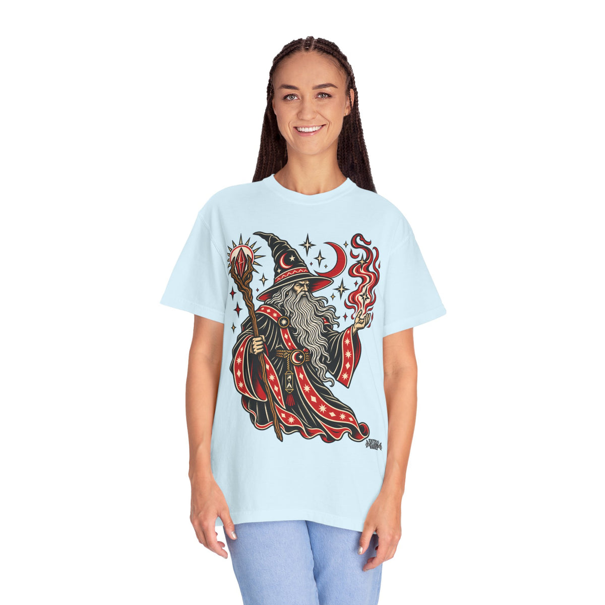 Fire Wizard Tattoo Flash T Shirt