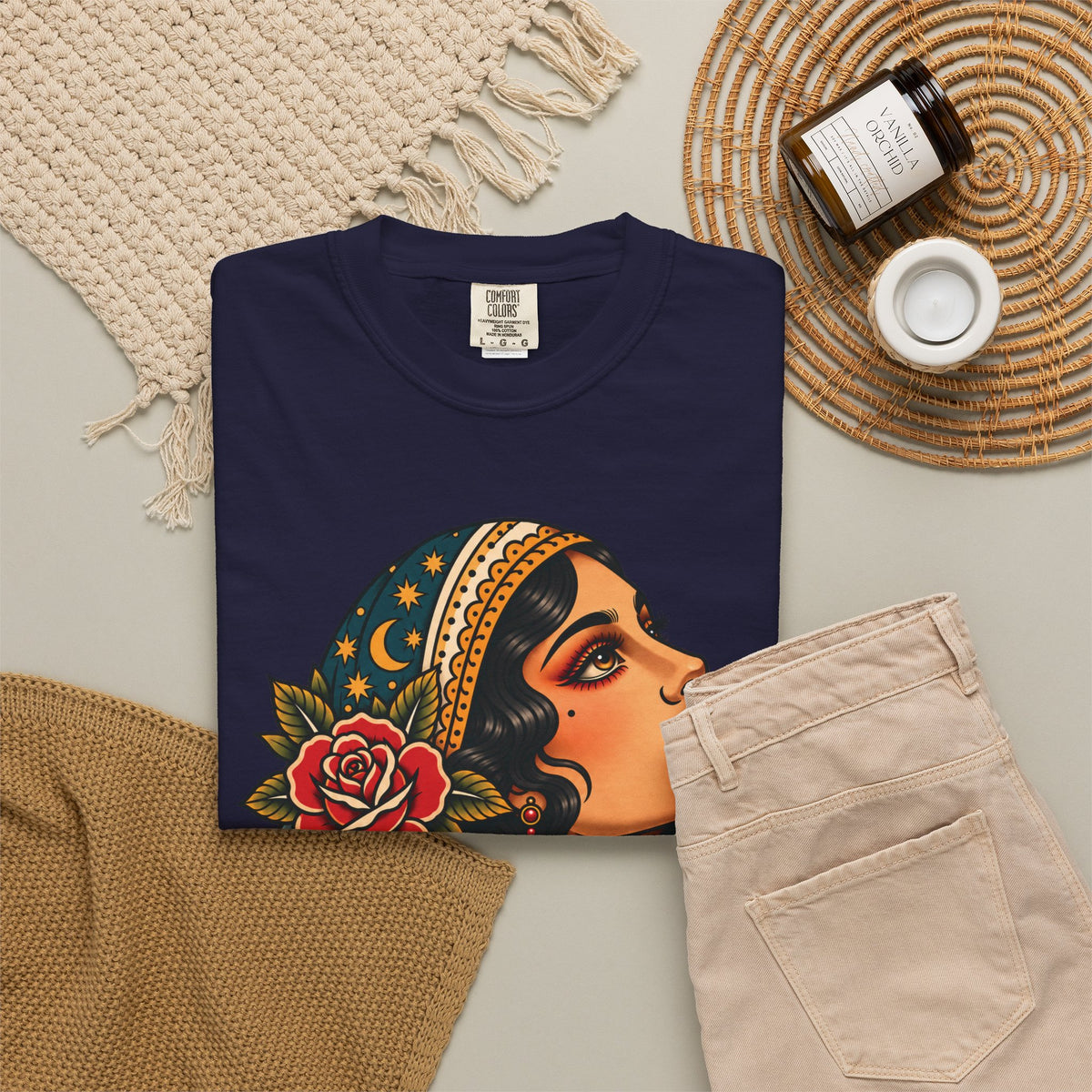 Gypsy Woman Tattoo Flash Sheet T-Shirt