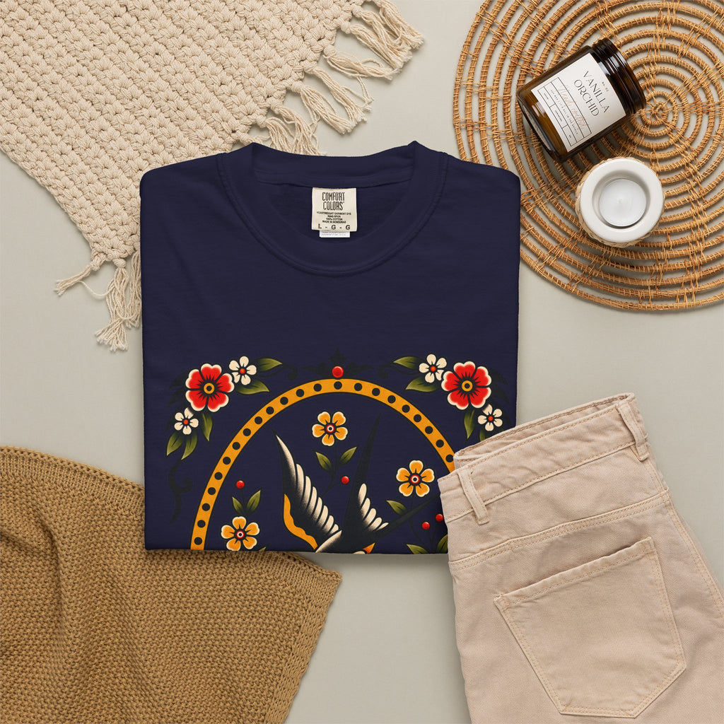 Swallow & Rose Tattoo Flash T-Shirt