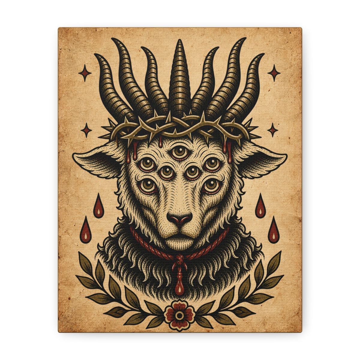 Sacrificial Lamb Tattoo Flash Wall Art