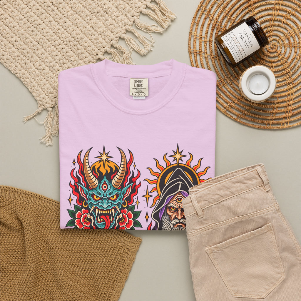 Wizard, Oni and Skull Tattoo Flash T-Shirt