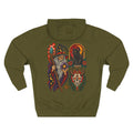 Wizard, Black Cat & Skull Tattoo Flash Pullover Hoodie (Back Design)