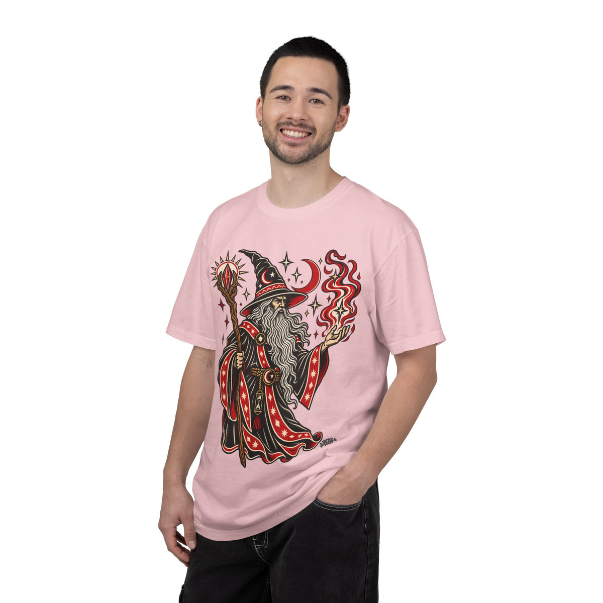 Fire Wizard Tattoo Flash T Shirt