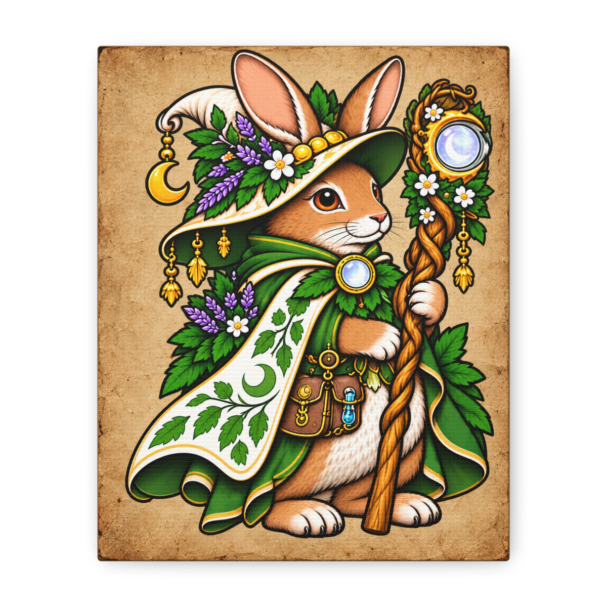 Rabbit Wizard Tattoo Flash Wall Art