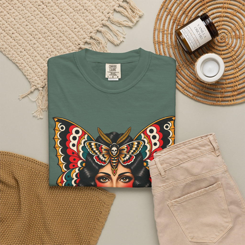 Gypsy Moth Woman Tattoo Flash Sheet T-Shirt