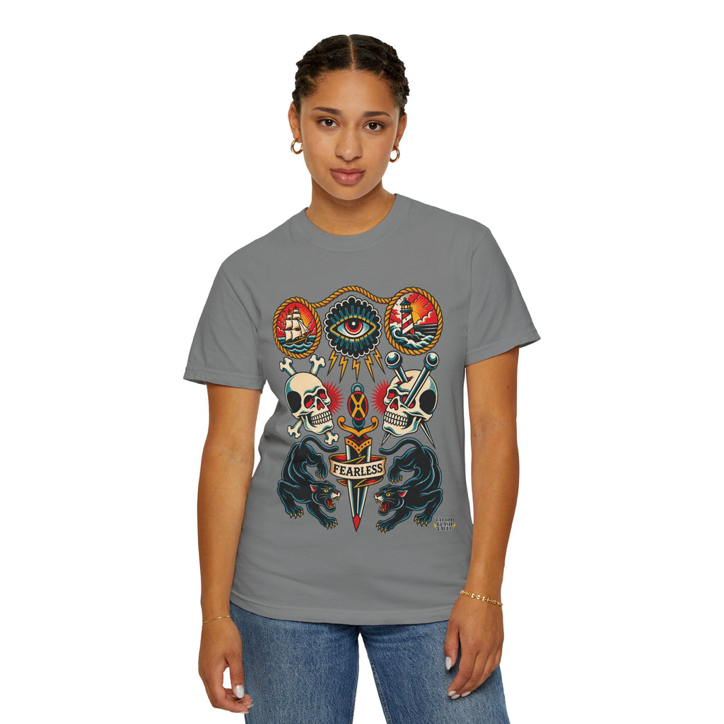 American Traditional Tattoo Flash Sheet T-Shirt