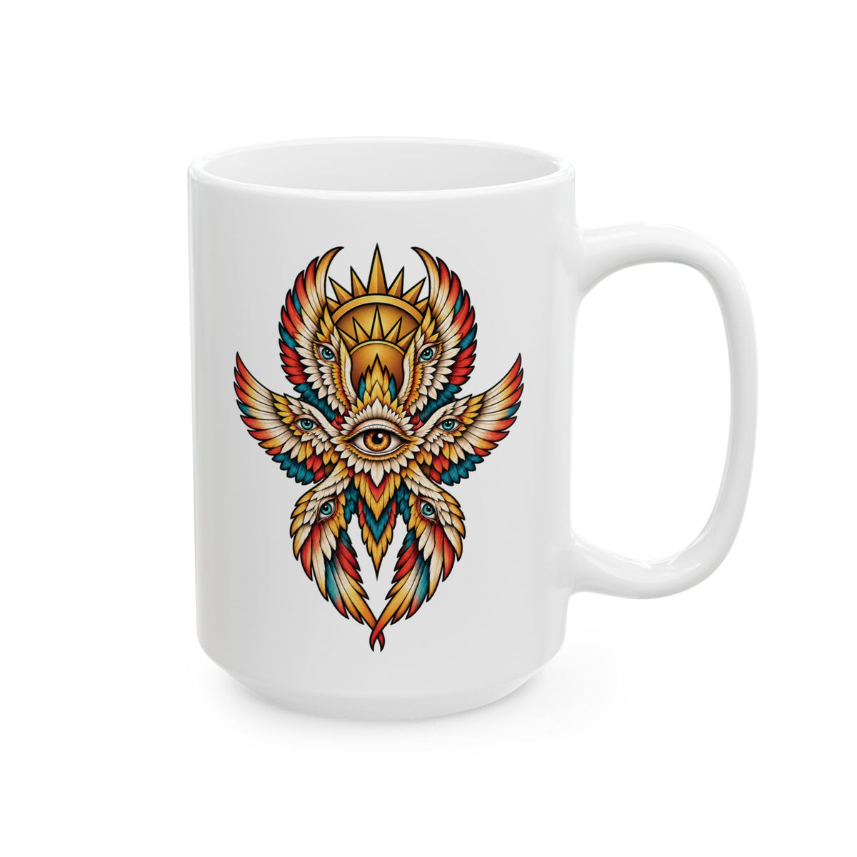 Seraphim Biblically Accurate Angel Tattoo Flash Coffee Mug (11oz & 15oz)