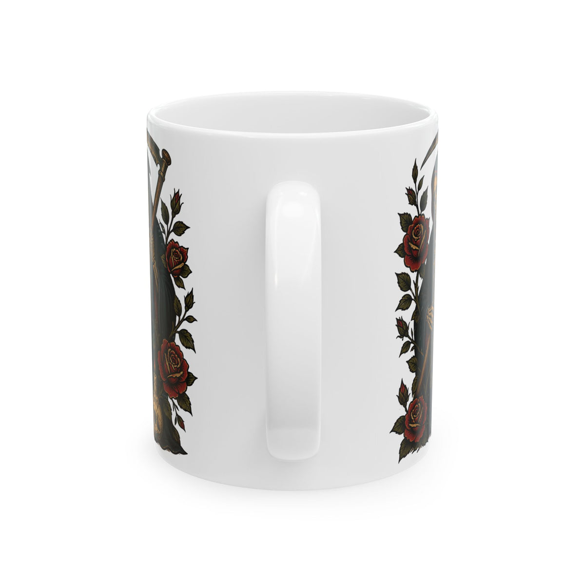 Grim Reaper Tattoo Flash Ceramic Coffee Cup