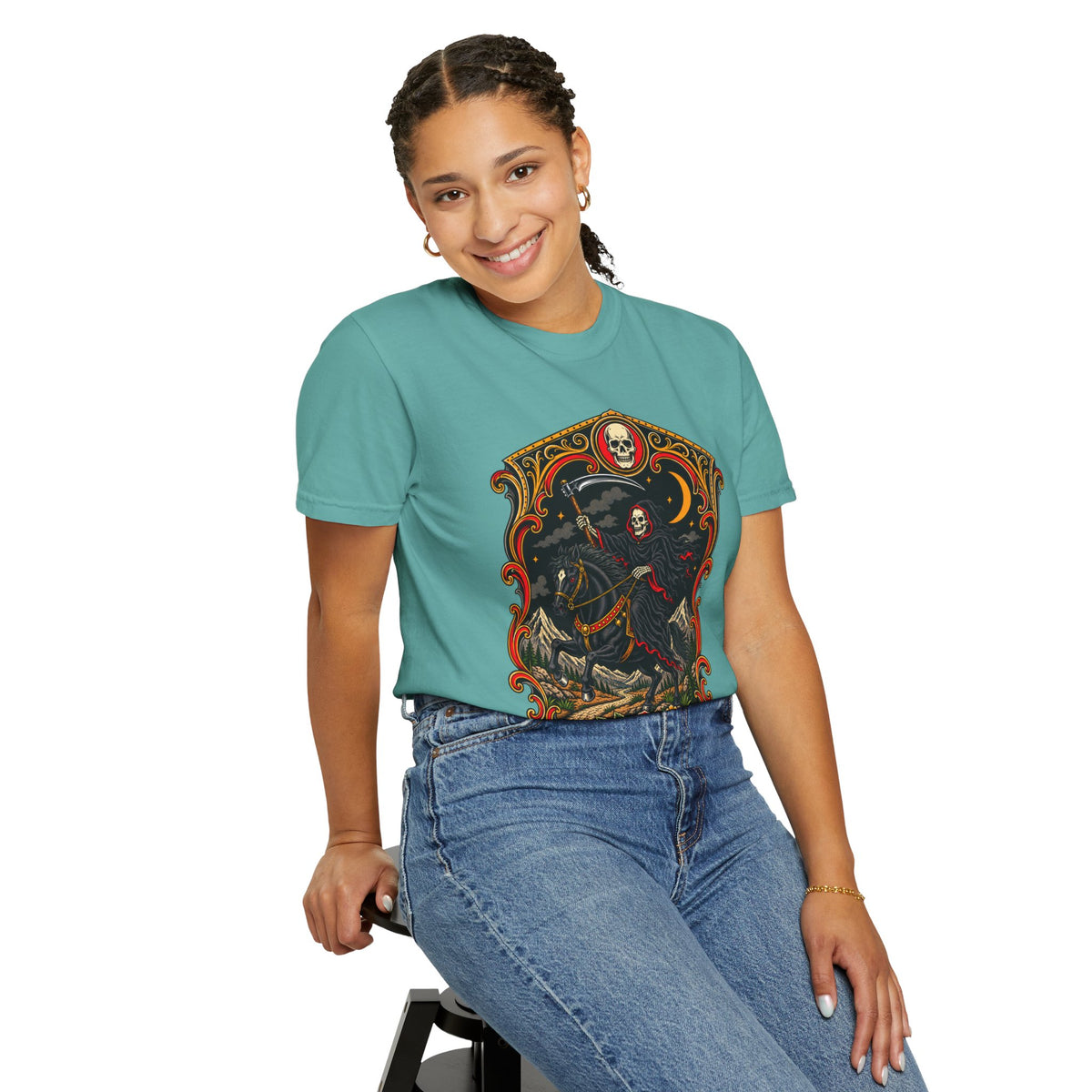 Grim Reaper Horseman Tattoo Flash T-Shirt