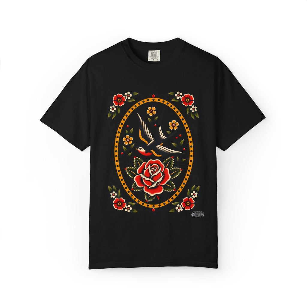 Swallow & Rose Tattoo Flash T-Shirt