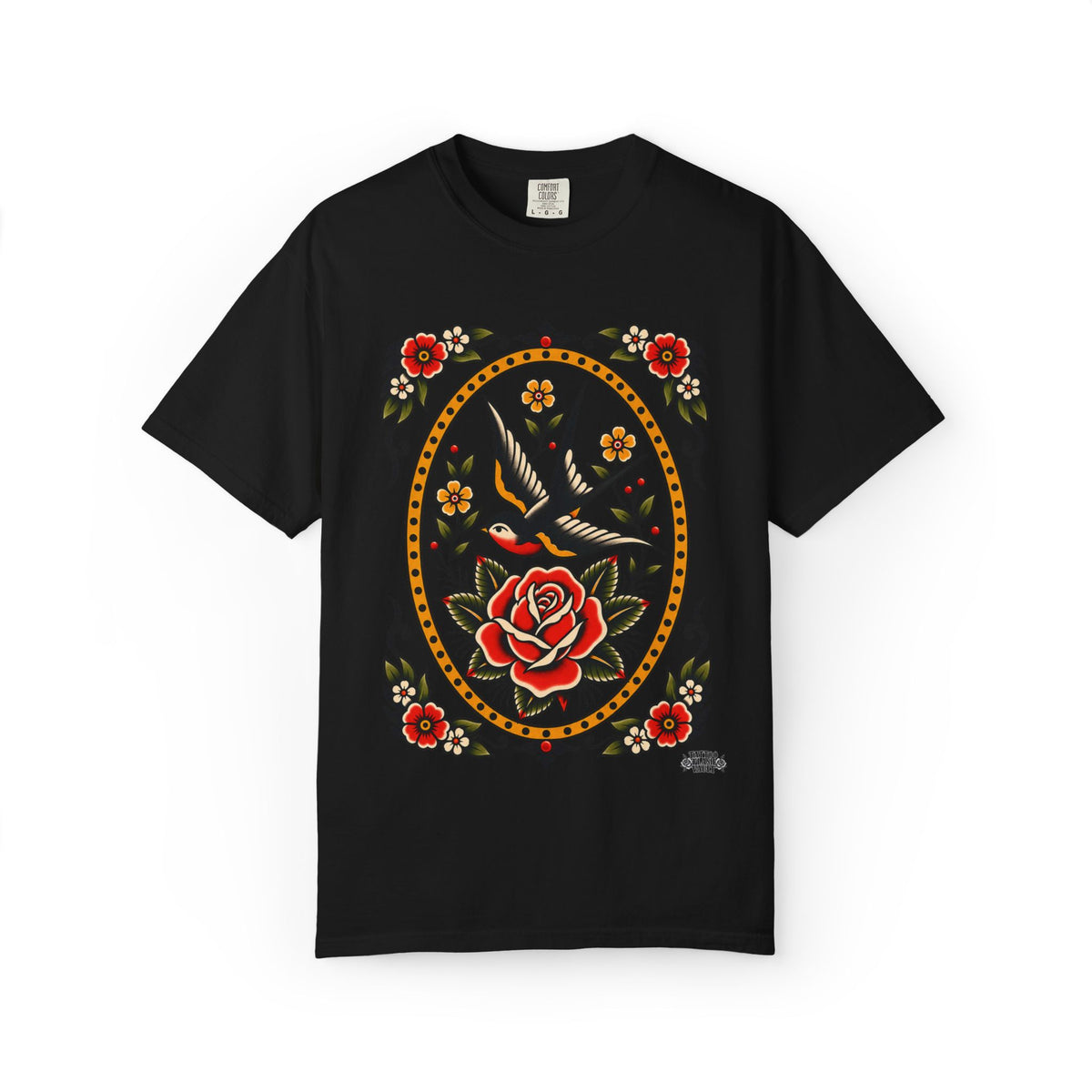 Swallow & Rose Tattoo Flash T-Shirt