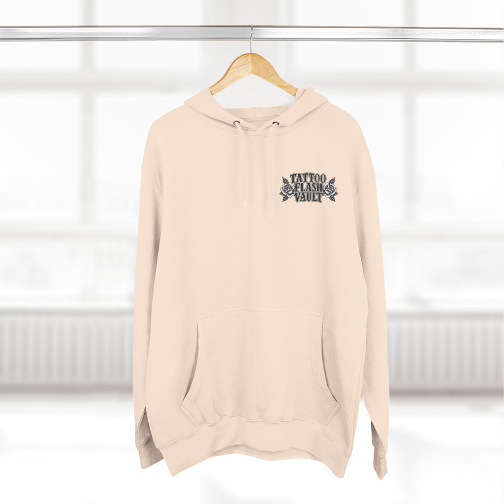 American Traditional Eagle & Skull Tattoo Flash Pullover Hoodie