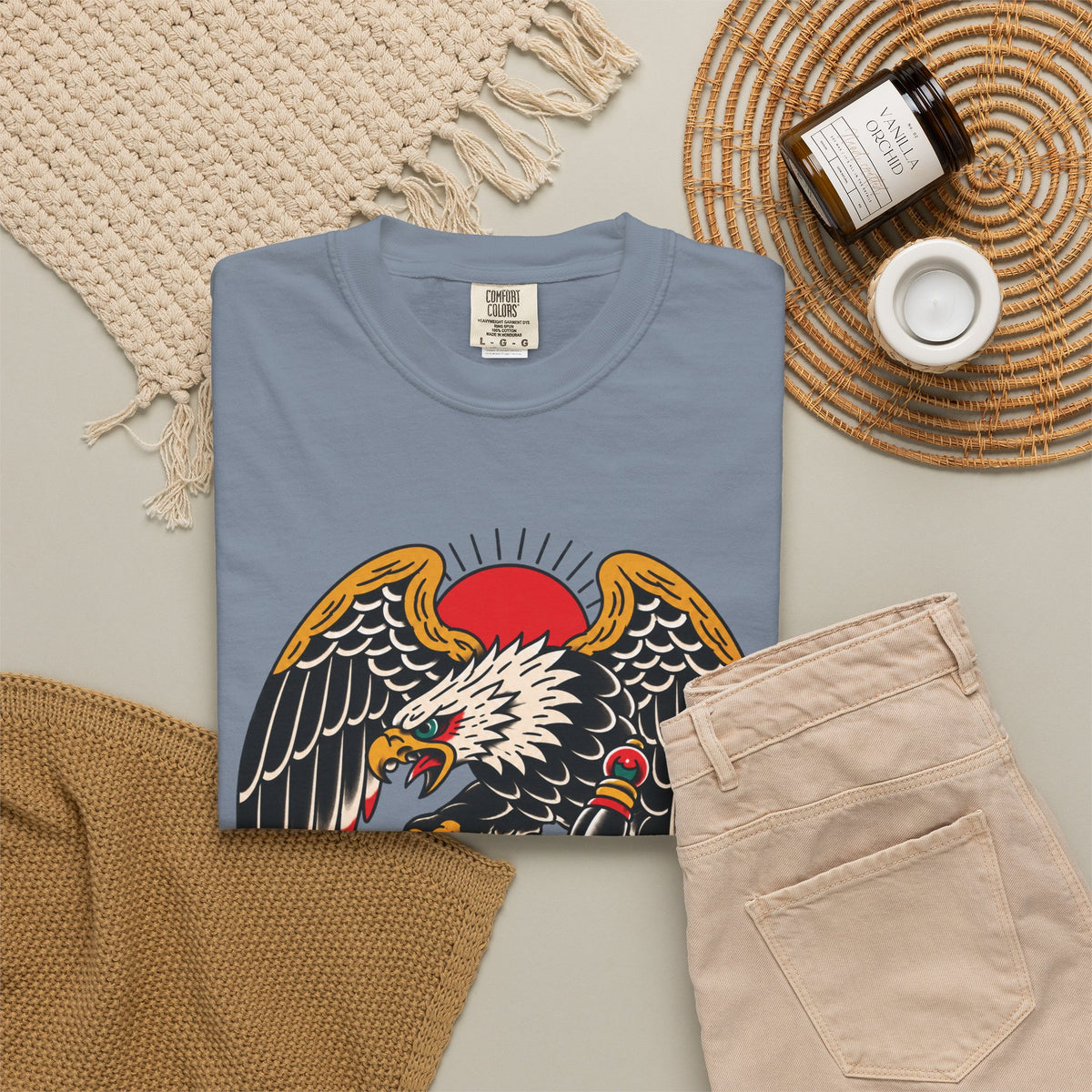 American Traditional Eagle & Skull Tattoo Flash T-Shirt
