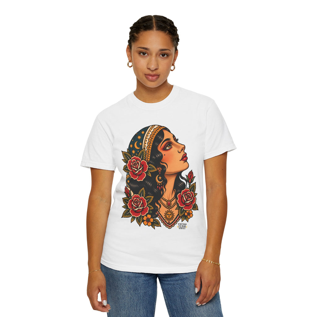 Gypsy Woman Tattoo Flash Sheet T-Shirt