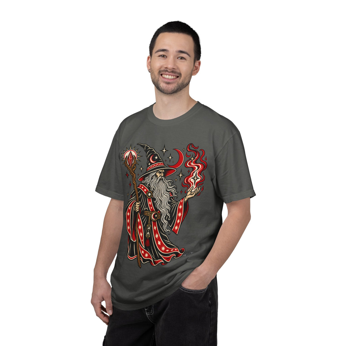 Fire Wizard Tattoo Flash T Shirt