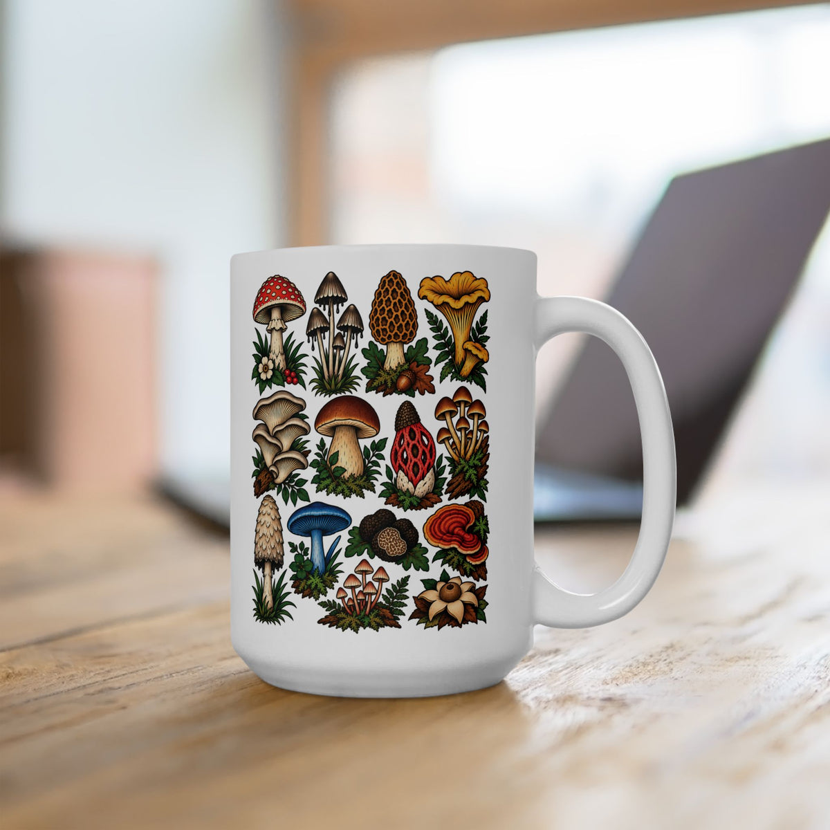 Mushroom Tattoo Flash Ceramic Coffee Mug (11oz, 15oz)