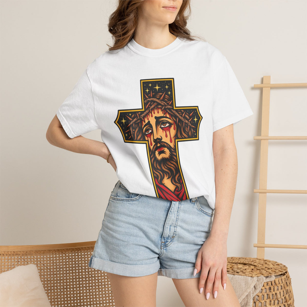 Matthew 11:28 Jesus Cross Tattoo Flash T-Shirt
