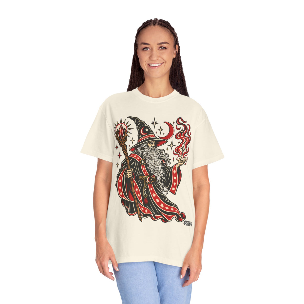 Fire Wizard Tattoo Flash T Shirt
