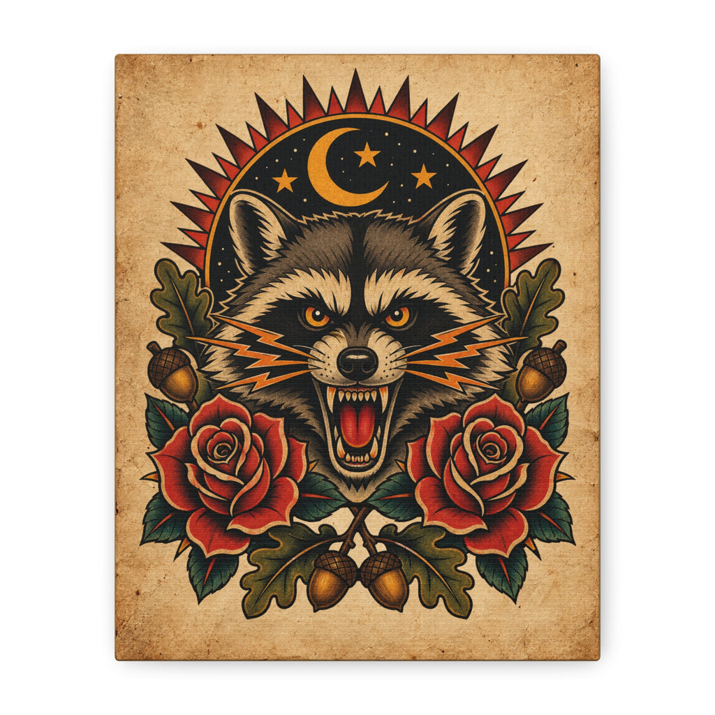 Raccoon Tattoo Flash Wall Art