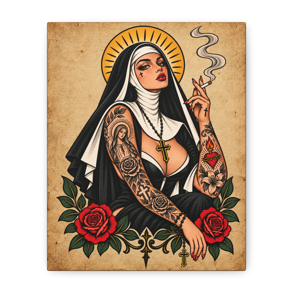 Rebel Nun Tattoo Flash Wall Art