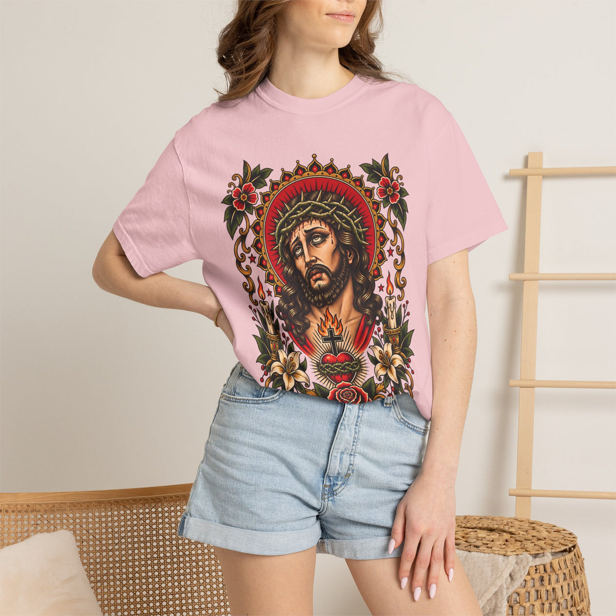 Jesus Sacred Heart Tattoo Flash T-Shirt