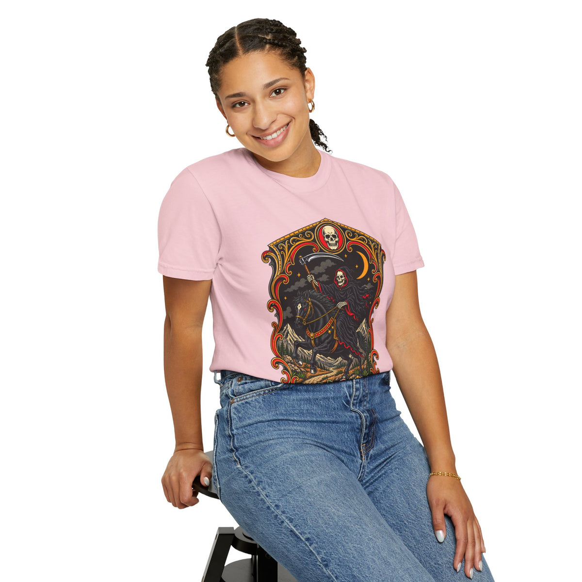 Grim Reaper Horseman Tattoo Flash T-Shirt