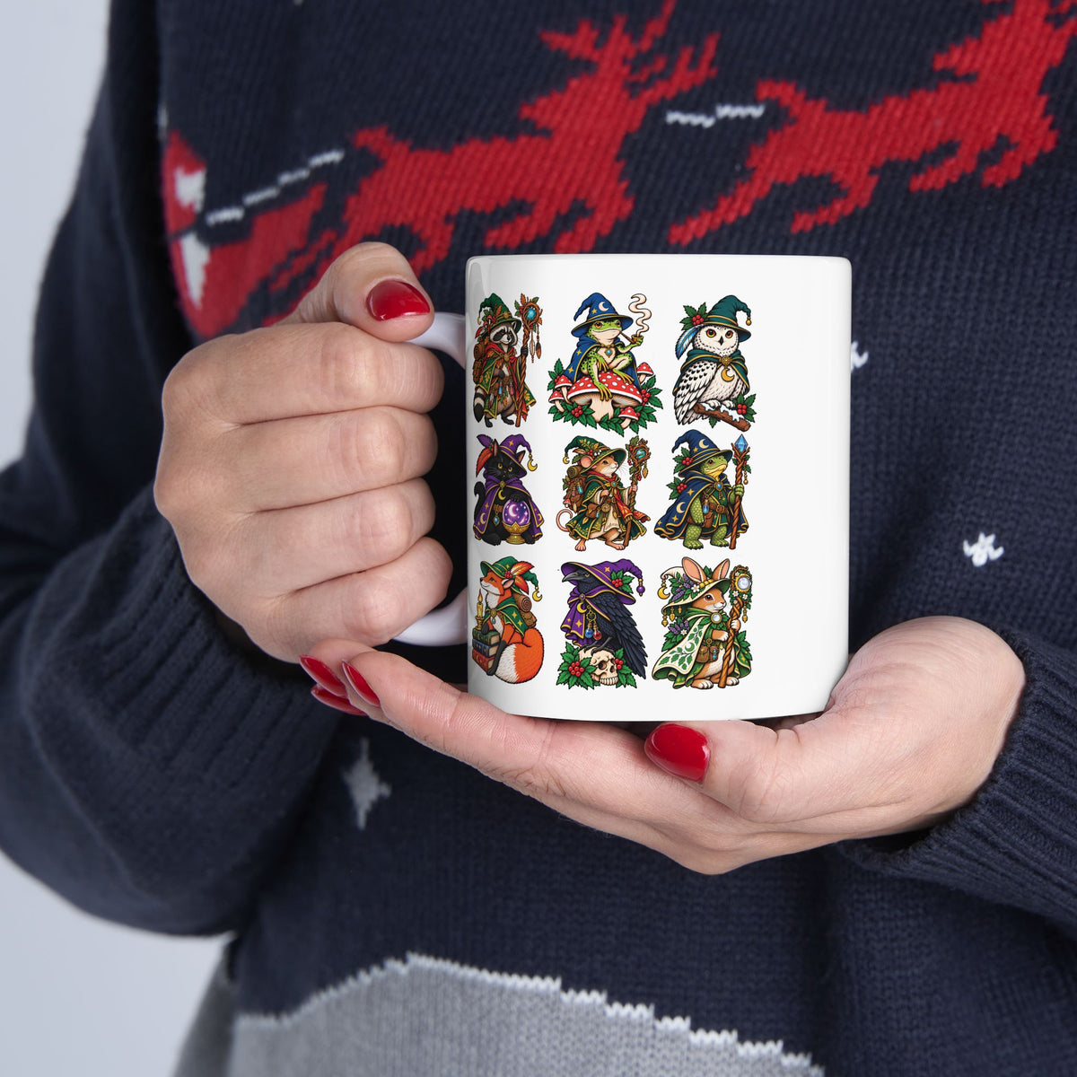 Woodland Witches & Wizards Tattoo Flash Ceramic Coffee Mug (11oz, 15oz)